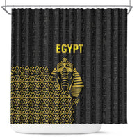 World Football 2026 Egypt Shower Curtain Pharaohs Hieroglyphs Pride Black Version