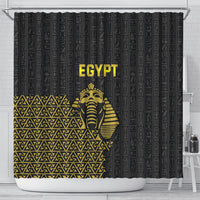 World Football 2026 Egypt Shower Curtain Pharaohs Hieroglyphs Pride Black Version