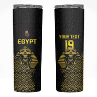 Custom World Football 2026 Egypt Skinny Tumbler Pharaohs Hieroglyphs Pride Black Version