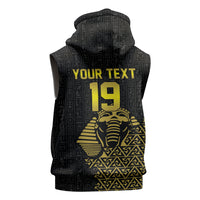 Custom World Football 2026 Egypt Sleeveless Hoodie Pharaohs Hieroglyphs Pride Black Version