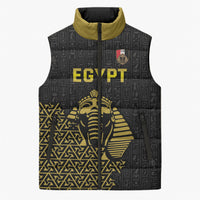 Custom World Football 2026 Egypt Sleeveless Puffer Jacket Pharaohs Hieroglyphs Pride Black Version