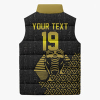 Custom World Football 2026 Egypt Sleeveless Puffer Jacket Pharaohs Hieroglyphs Pride Black Version