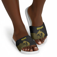 World Football 2026 Egypt Slide Sandals Pharaohs Hieroglyphs Pride Black Version