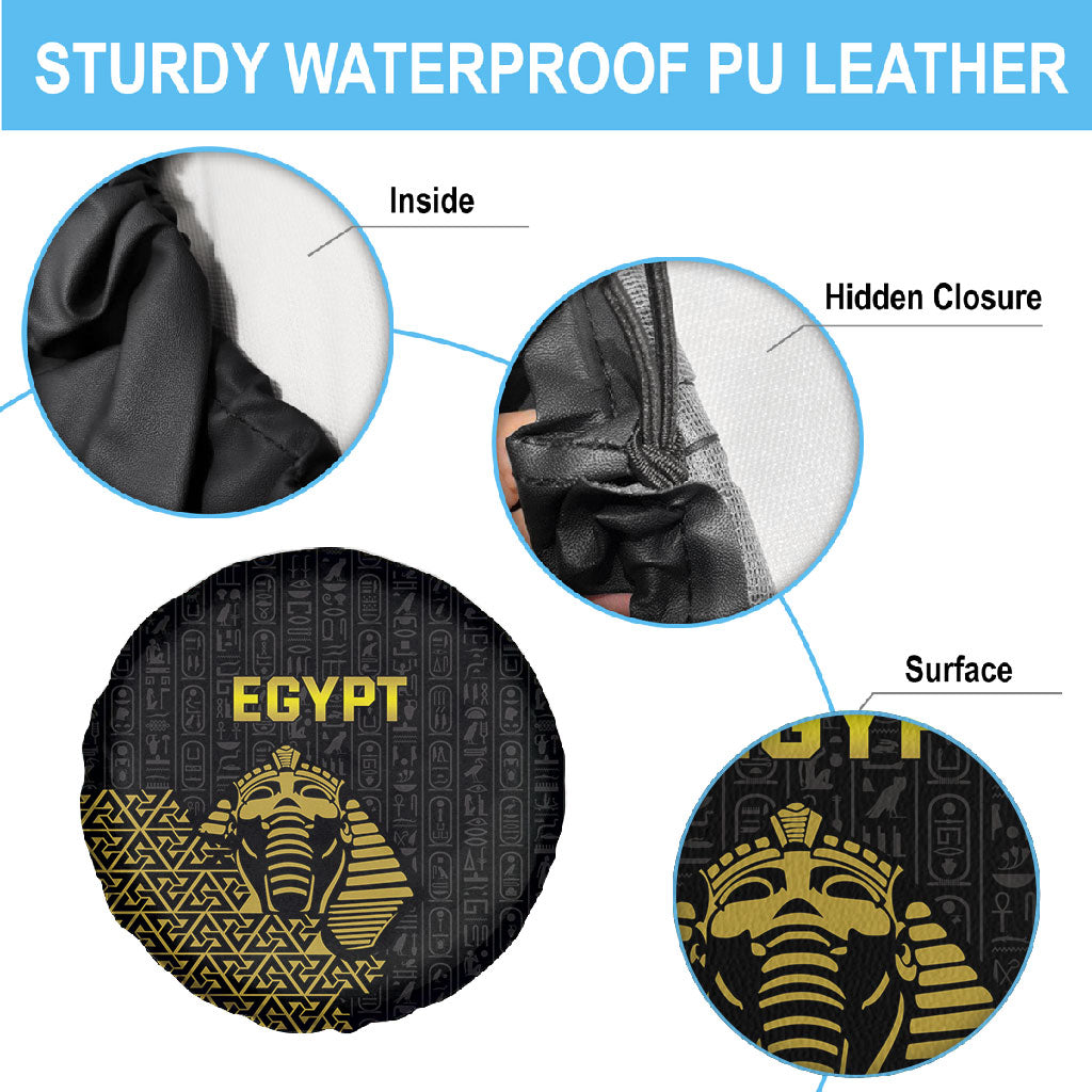 World Football 2026 Egypt Spare Tire Cover Pharaohs Hieroglyphs Pride Black Version