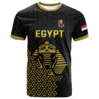 Custom World Football 2026 Egypt T shirt Pharaohs Hieroglyphs Pride Black Version