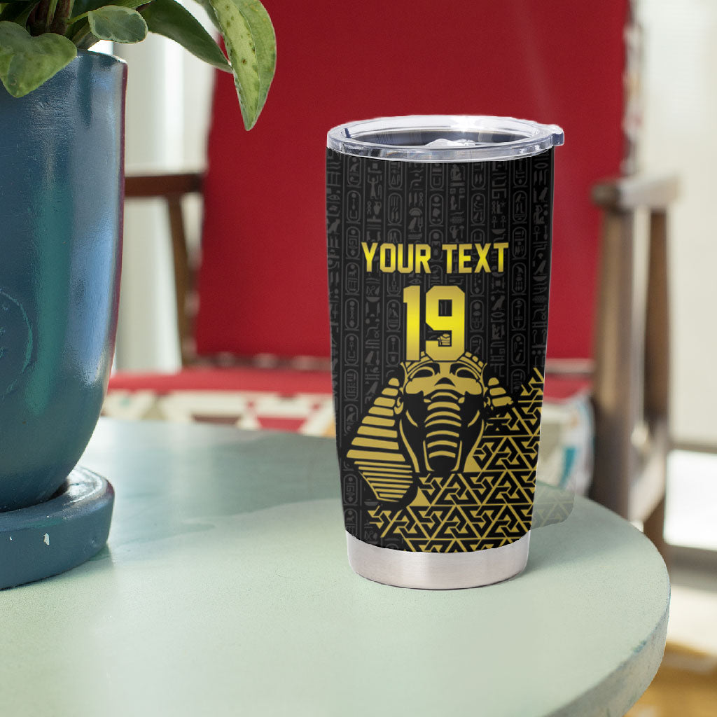 Custom World Football 2026 Egypt Tumbler Cup Pharaohs Hieroglyphs Pride Black Version