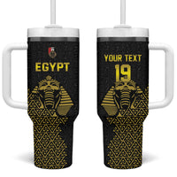 Custom World Football 2026 Egypt Tumbler With Handle Pharaohs Hieroglyphs Pride Black Version