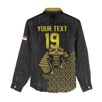 Custom World Football 2026 Egypt Women Casual Shirt Pharaohs Hieroglyphs Pride Black Version