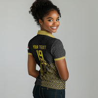Custom World Football 2026 Egypt Women Polo Shirt Pharaohs Hieroglyphs Pride Black Version