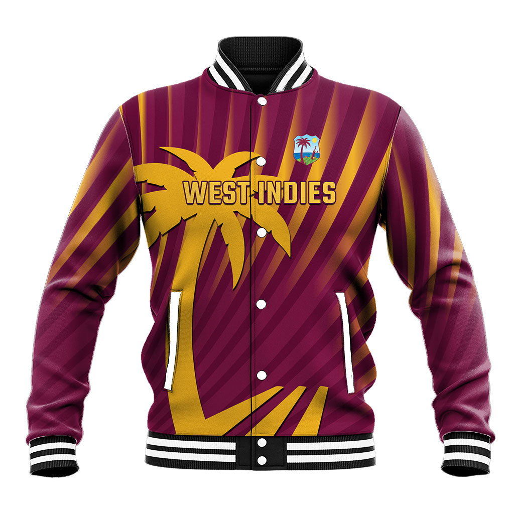 Custom West Indies Cricket Baseball Jacket Palm Tree Sunburst Glory