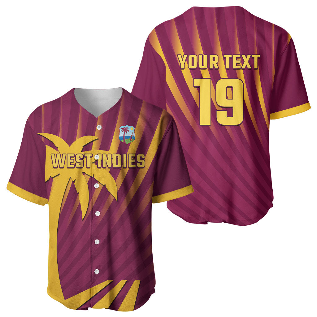 Custom West Indies Cricket Baseball Jersey Palm Tree Sunburst Glory