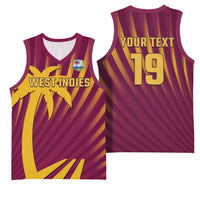 Custom West Indies Cricket Basketball Jersey Palm Tree Sunburst Glory