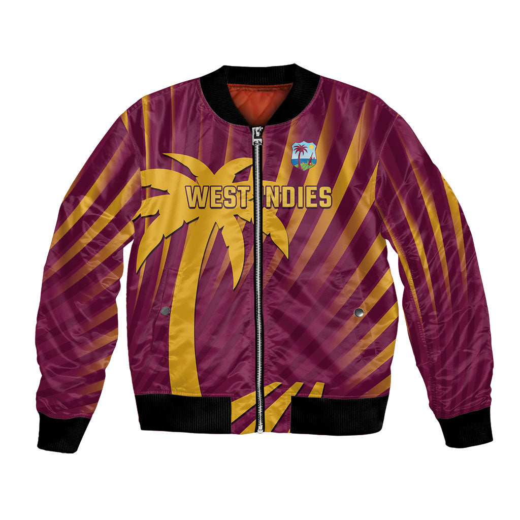 Custom West Indies Cricket Bomber Jacket Palm Tree Sunburst Glory