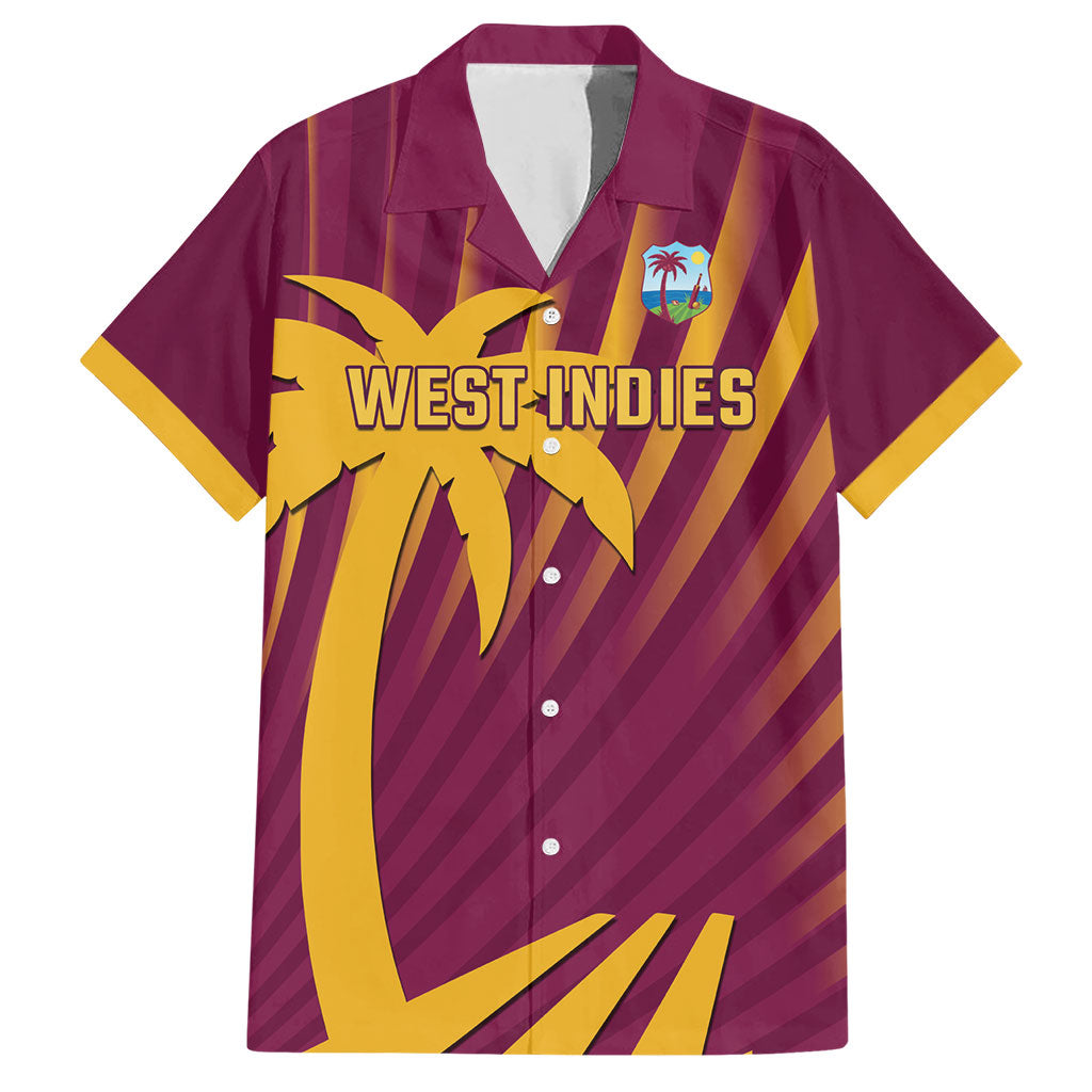 Custom West Indies Cricket Hawaiian Shirt Palm Tree Sunburst Glory