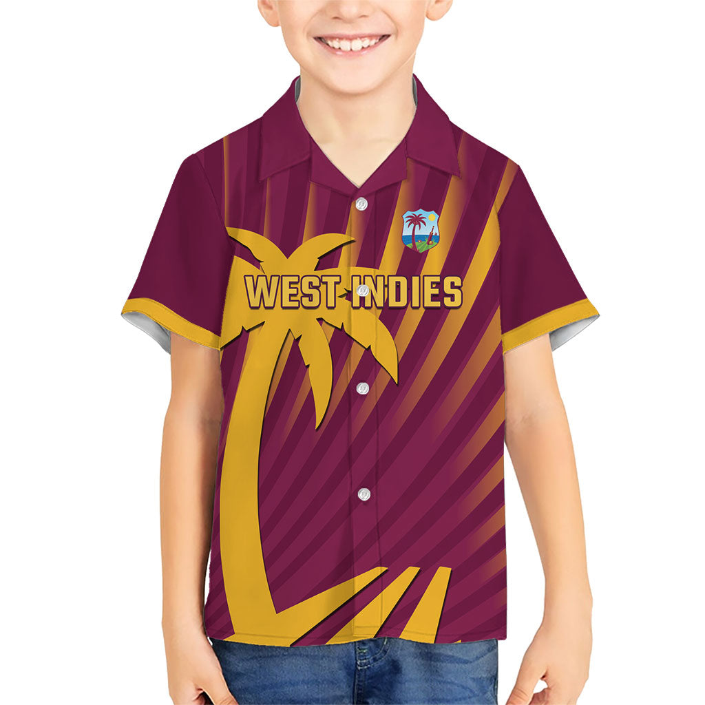Custom West Indies Cricket Hawaiian Shirt Palm Tree Sunburst Glory