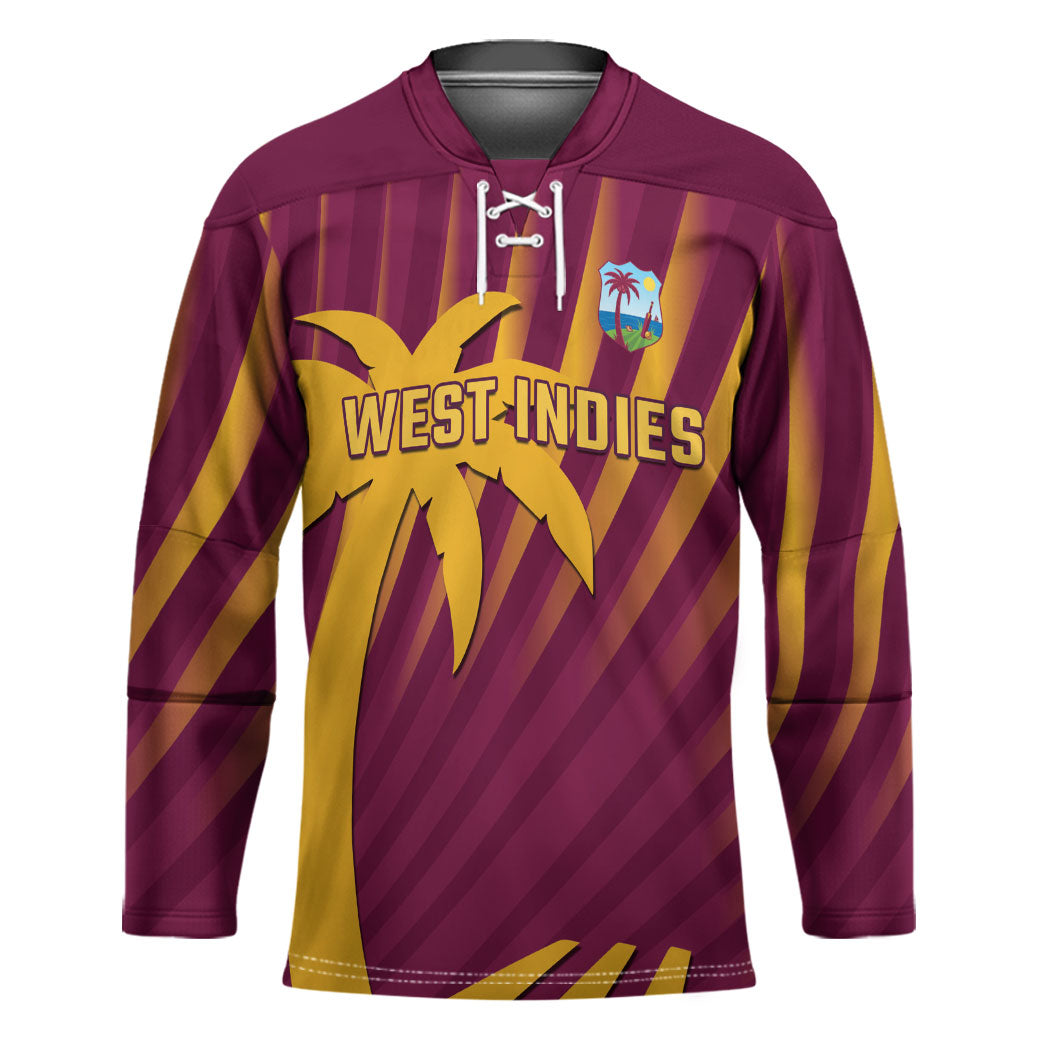 Custom West Indies Cricket Hockey Jersey Palm Tree Sunburst Glory