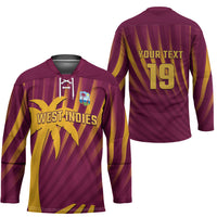 Custom West Indies Cricket Hockey Jersey Palm Tree Sunburst Glory