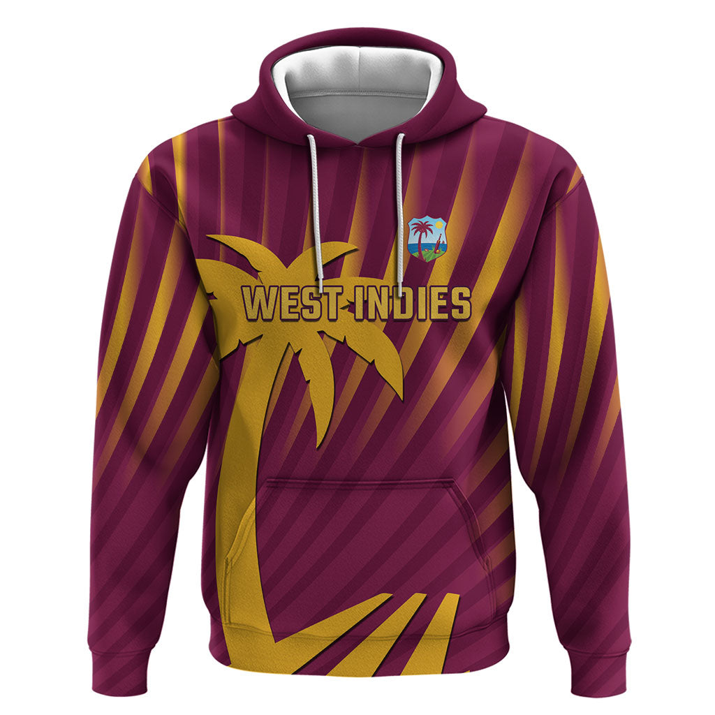 Custom West Indies Cricket Hoodie Palm Tree Sunburst Glory