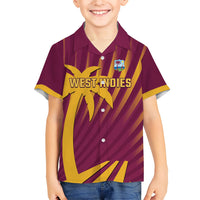 Custom West Indies Cricket Kid Hawaiian Shirt Palm Tree Sunburst Glory