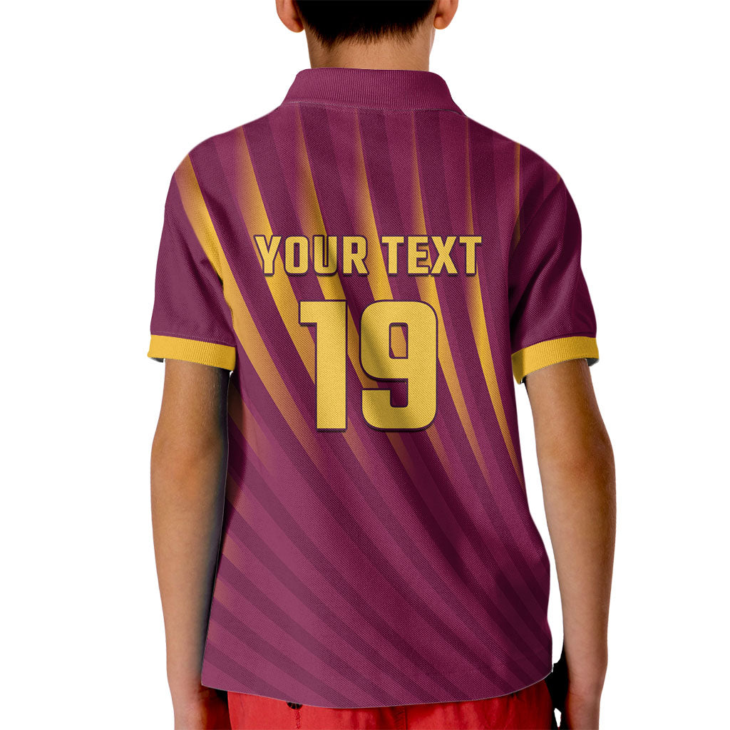 Custom West Indies Cricket Kid Polo Shirt Palm Tree Sunburst Glory