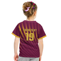 Custom West Indies Cricket Kid T Shirt Palm Tree Sunburst Glory