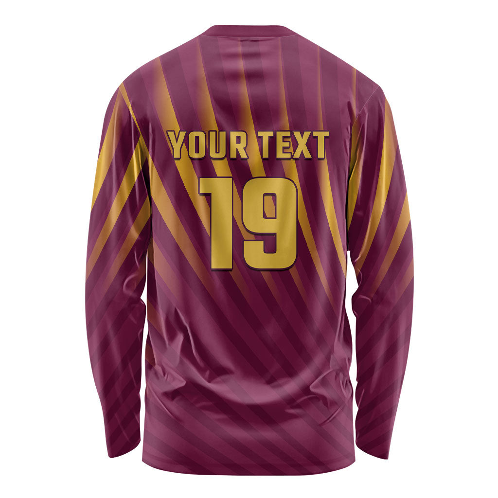 Custom West Indies Cricket Long Sleeve Shirt Palm Tree Sunburst Glory