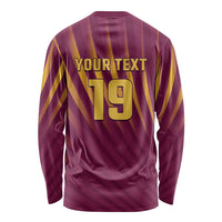 Custom West Indies Cricket Long Sleeve Shirt Palm Tree Sunburst Glory