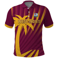 Custom West Indies Cricket Polo Shirt Palm Tree Sunburst Glory