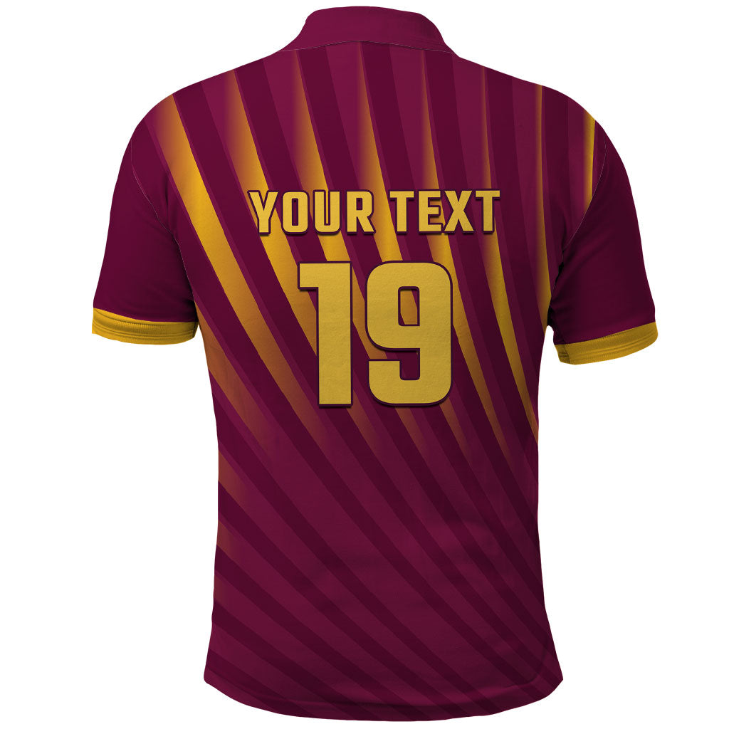Custom West Indies Cricket Polo Shirt Palm Tree Sunburst Glory