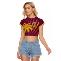 Custom West Indies Cricket Raglan Cropped T Shirt Palm Tree Sunburst Glory