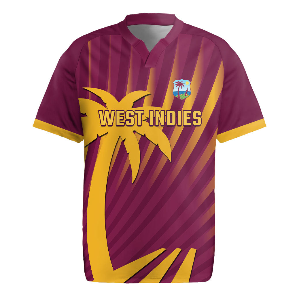 Custom West Indies Cricket Rugby Jersey Palm Tree Sunburst Glory