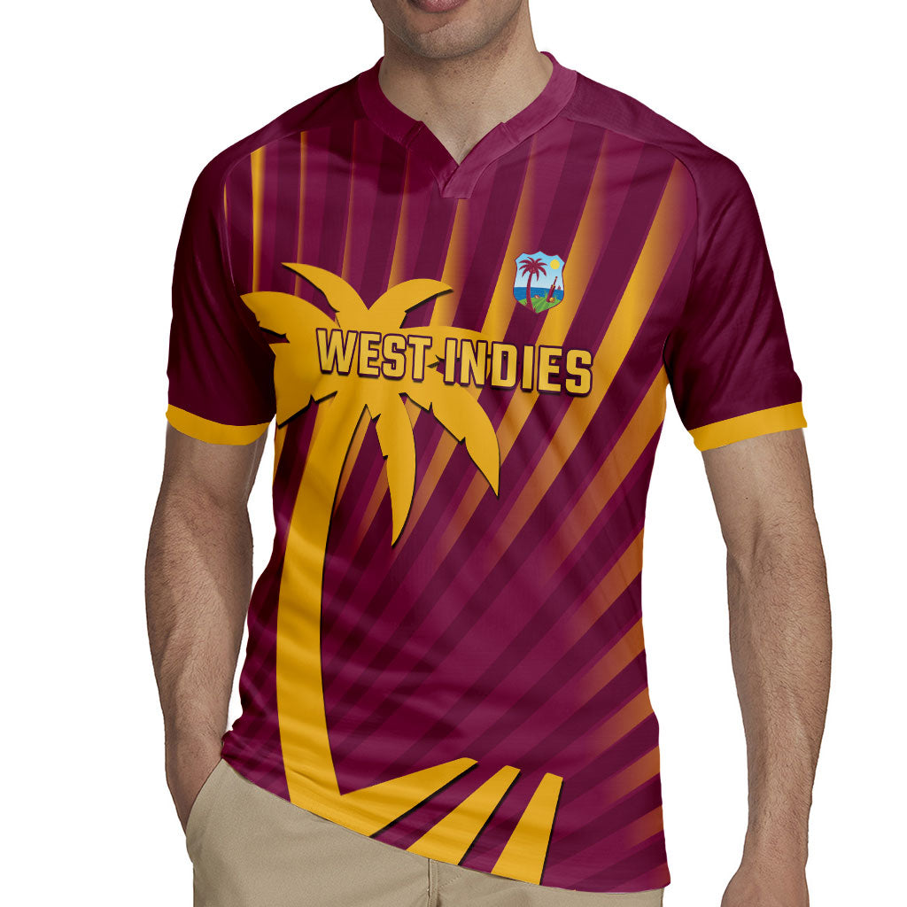 Custom West Indies Cricket Rugby Jersey Palm Tree Sunburst Glory