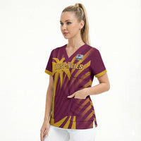Custom West Indies Cricket Scrub Top Palm Tree Sunburst Glory