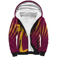 Custom West Indies Cricket Sherpa Hoodie Palm Tree Sunburst Glory