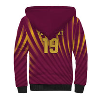 Custom West Indies Cricket Sherpa Hoodie Palm Tree Sunburst Glory