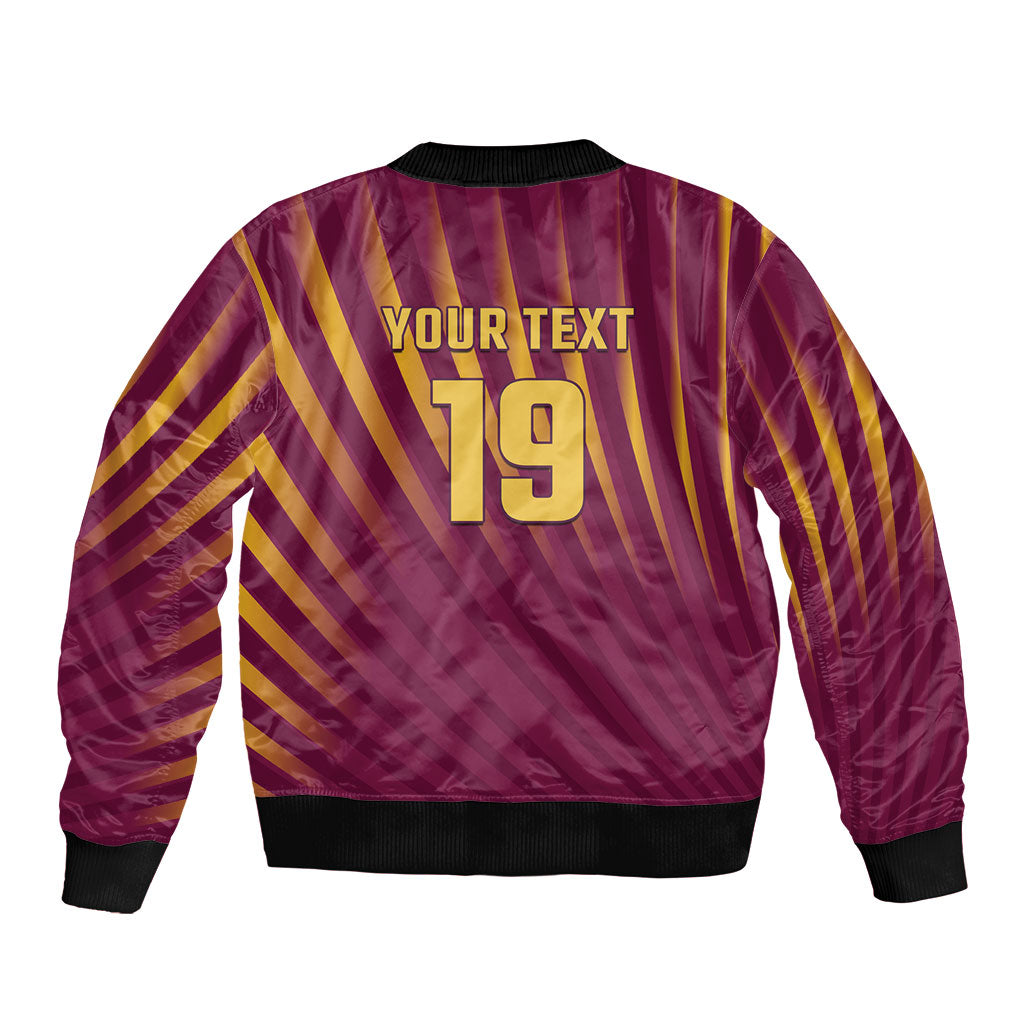 Custom West Indies Cricket Sleeve Zip Bomber Jacket Palm Tree Sunburst Glory