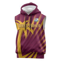 Custom West Indies Cricket Sleeveless Hoodie Palm Tree Sunburst Glory