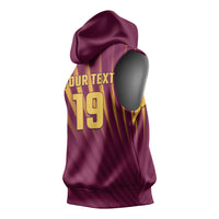 Custom West Indies Cricket Sleeveless Hoodie Palm Tree Sunburst Glory