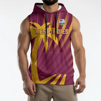 Custom West Indies Cricket Sleeveless Hoodie Palm Tree Sunburst Glory