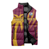 Custom West Indies Cricket Sleeveless Puffer Jacket Palm Tree Sunburst Glory