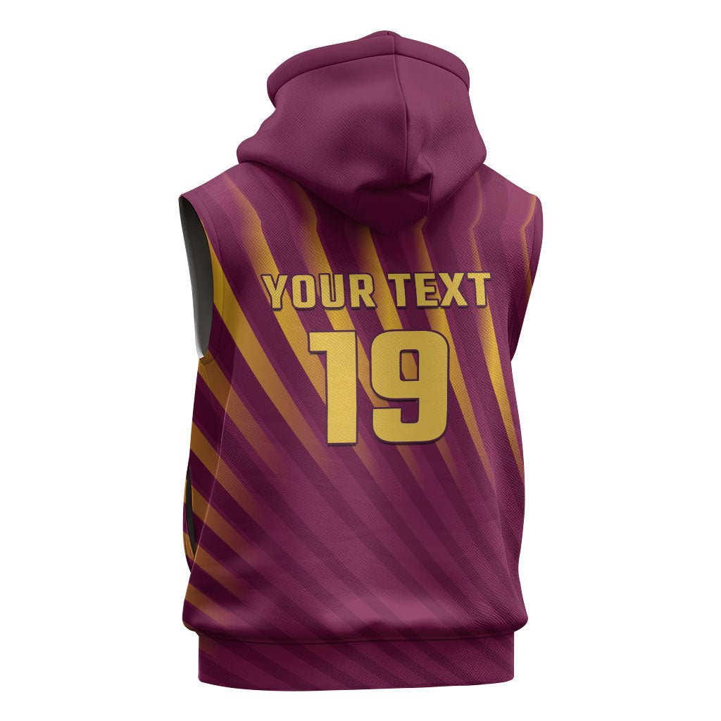 Custom West Indies Cricket Sleeveless Zip Hoodie Palm Tree Sunburst Glory