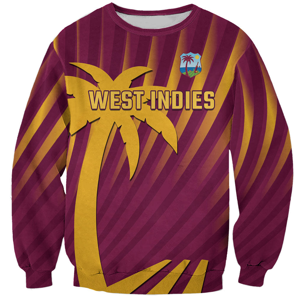 Custom West Indies Cricket Sweatshirt Palm Tree Sunburst Glory