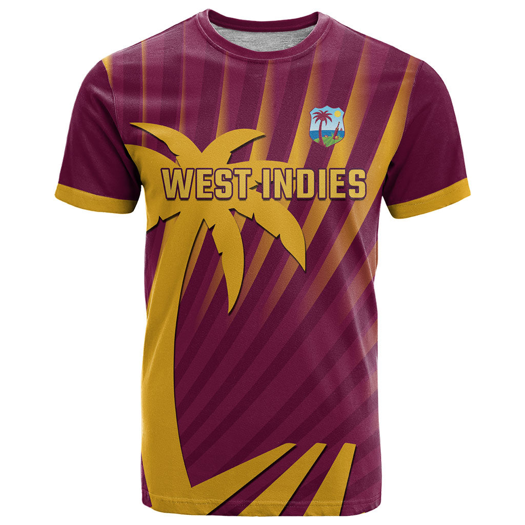 Custom West Indies Cricket T Shirt Palm Tree Sunburst Glory