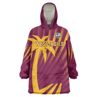 Custom West Indies Cricket Wearable Blanket Hoodie Palm Tree Sunburst Glory