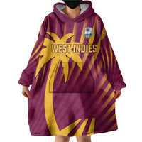 Custom West Indies Cricket Wearable Blanket Hoodie Palm Tree Sunburst Glory