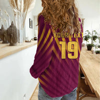 Custom West Indies Cricket Women Casual Shirt Palm Tree Sunburst Glory