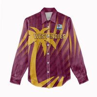 Custom West Indies Cricket Women Casual Shirt Palm Tree Sunburst Glory