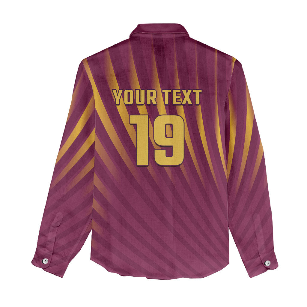 Custom West Indies Cricket Women Casual Shirt Palm Tree Sunburst Glory
