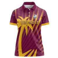 Custom West Indies Cricket Women Polo Shirt Palm Tree Sunburst Glory