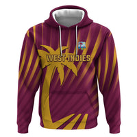 Custom West Indies Cricket Zip Hoodie Palm Tree Sunburst Glory